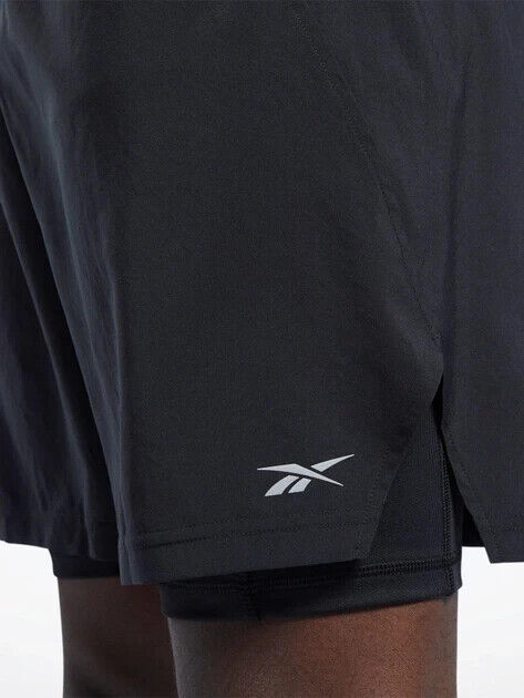 Reebok Mens 2 in 1 Shorts GT5732 - Black