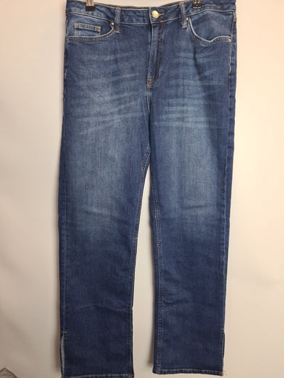 Womens Split Hem Forever Straight Dark Wash Jeans Size 12 **** V293