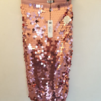 chi chi London Sequin Midi Skirt In Pink Uk8****Ref V13