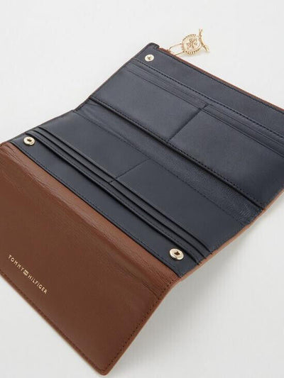 Tommy Hilfiger Luxe Leather Slim Trifold Womens Brown Wallet **** SA1