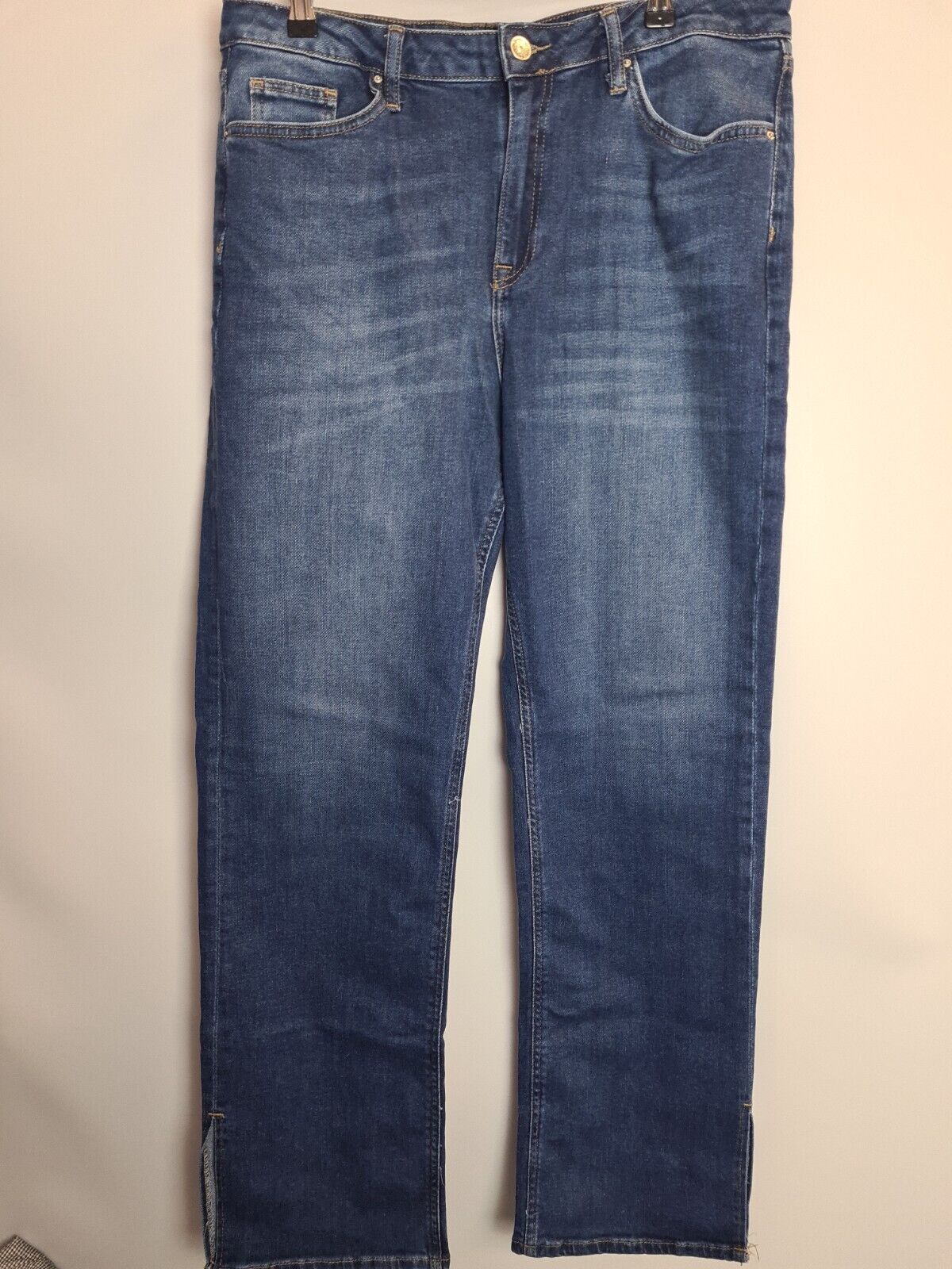 Womens Split Hem Forever Straight Dark Wash Jeans Size 14 **** V262