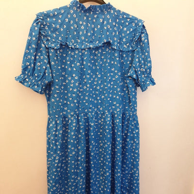 In The Style Blue Wrap Dress Blue Floral Print Size 20****Ref V173