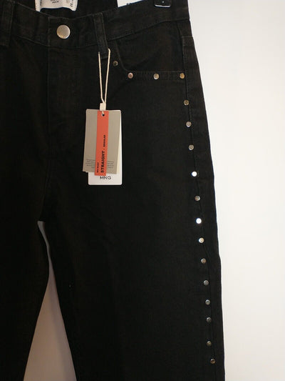 Mango Brigitte Studded Black Women's Jeans Size UK 8