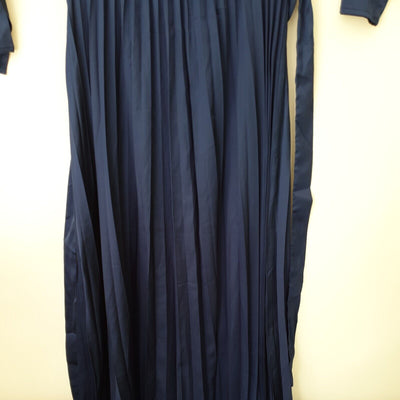 Quiz Navy Satin Wrap Front MDXI Dress Size 12****Ref V26