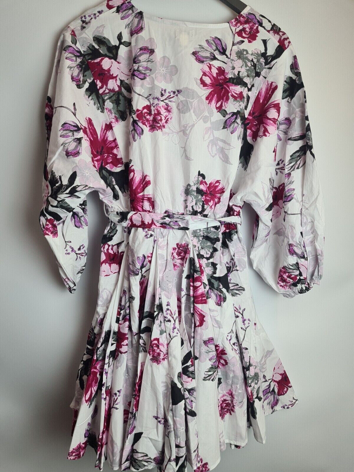 River Island White Floral Dress UK 14