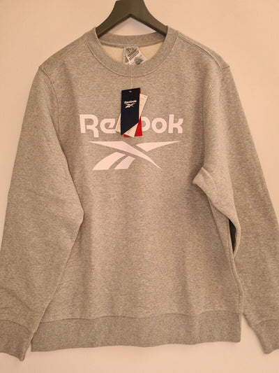 Reebok Womens Grey Identity Logo Fleece Crew Sweatshirt Size 1X/20-22 **** V32