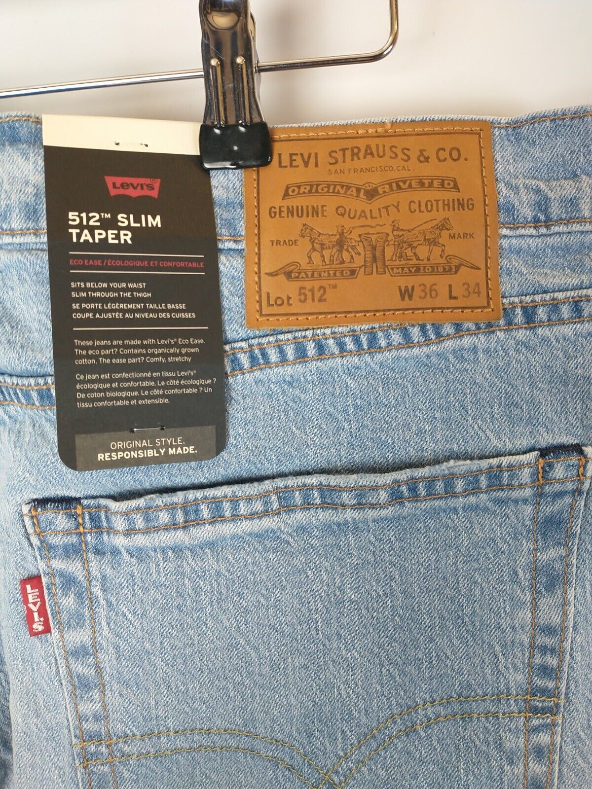 Levi's 512 Slim Taper Light Blue Jean's. W36 L34 **** Ref V30