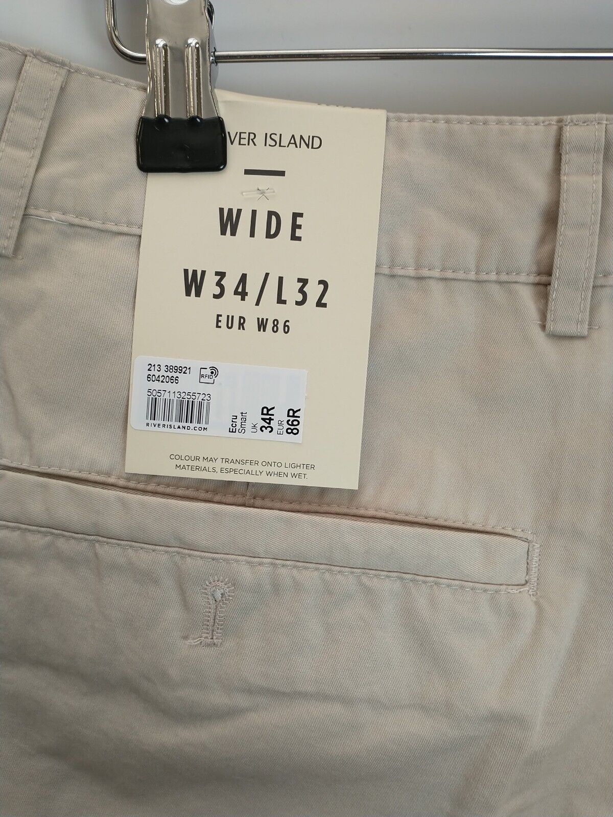 River Island Wide Chino Trousers Men's Size 34R **** V126