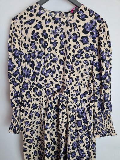 Animal Print Tie Waist Midi Dress- Long Sleeve Size 12 **** SW13