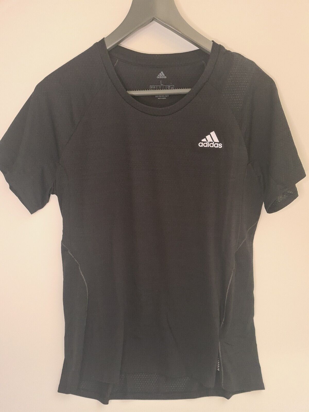 Adidas Womens Adi Runner Black T-Shirt Size Large 16-18 **** V32