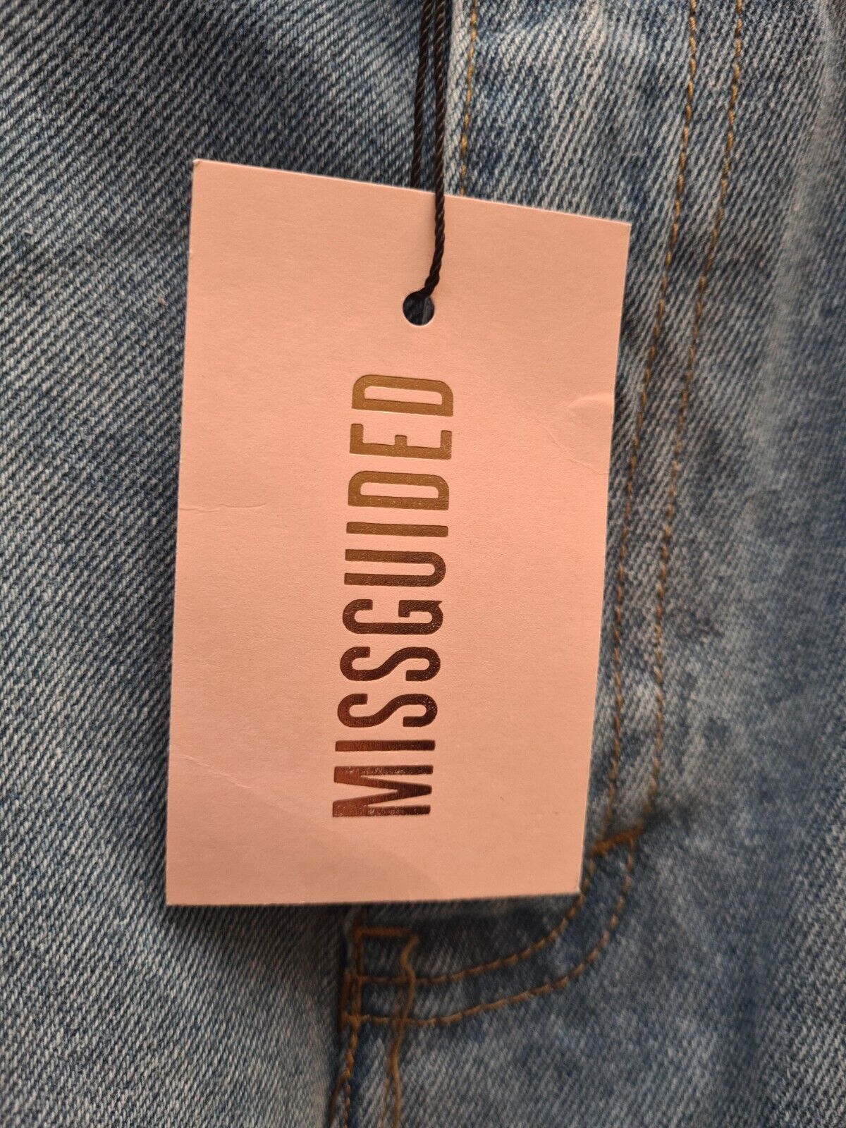 Missguided Jogger Denim Hem Mom Jeans Blue Size 6 **** V42