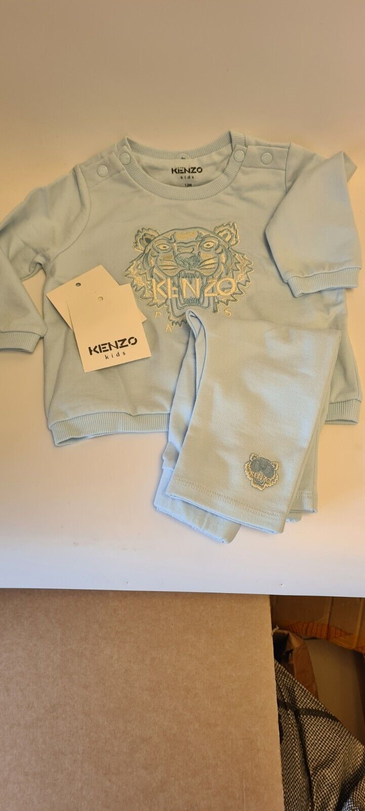 Kenzo Kids Baby Boy Tiger Print Logo Tracksuit Set Blue Age 12mths Ref**** V522