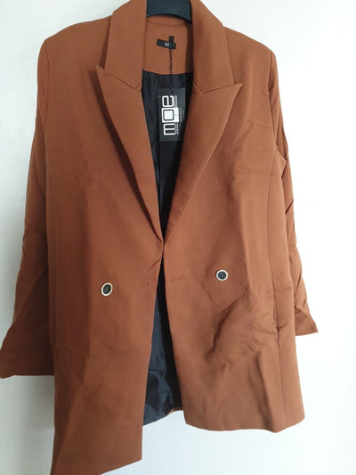 Moe Caramel Two-button Longline Jacket Size M Ref Y16