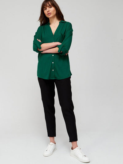 Cupro Relaxed Shirt - Green. UK 12. **** SW21