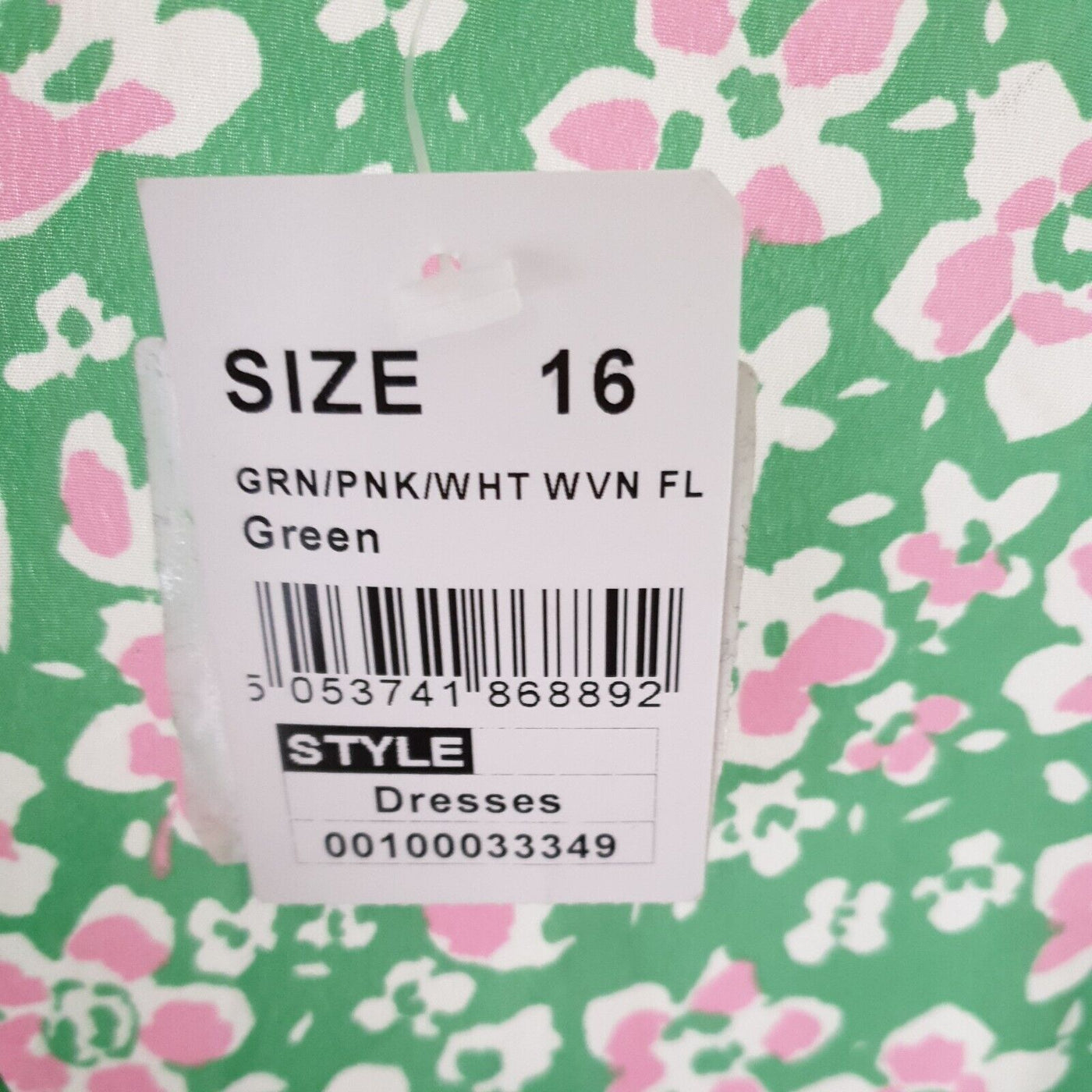 Quiz Green/pink Floral Dress Size 16****Ref V26