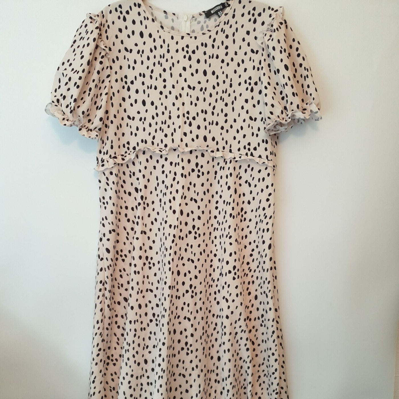 Missguided Stone Polka-dot Dress Uk14****Ref V38