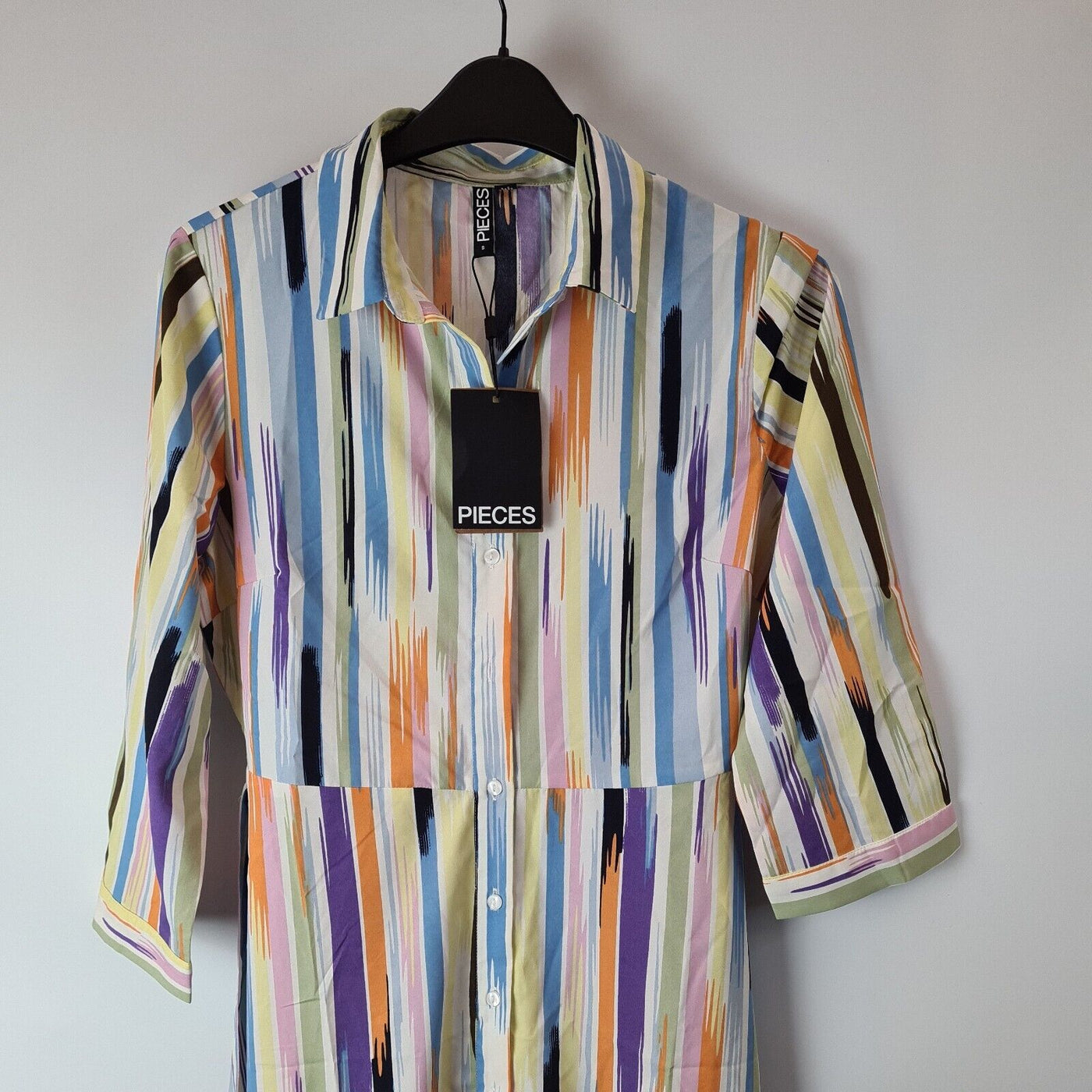 Pieces Ladies Mid Length Shirt Dress Multi Size Large BNWT ** SW4