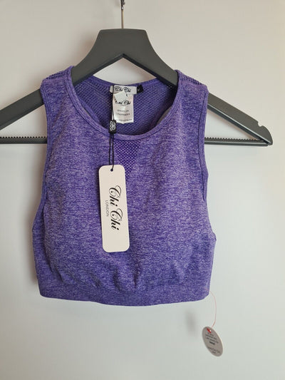 Chi Chi London Essie Purple Sports Bra Size Medium **** V80