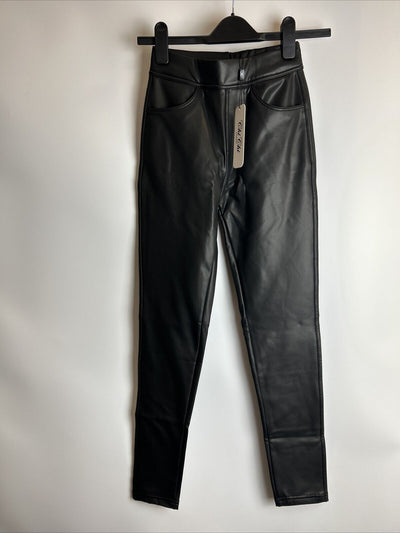 Chi Chi Leather Leggings - Black. UK XS **** Ref V317