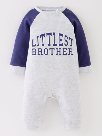 Baby Boys Grey Little Brother Romper Size 12-18 Months ** V518