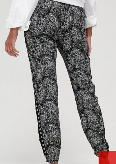 Mono Print Jogger Trousers Black Uk 12****Ref V380