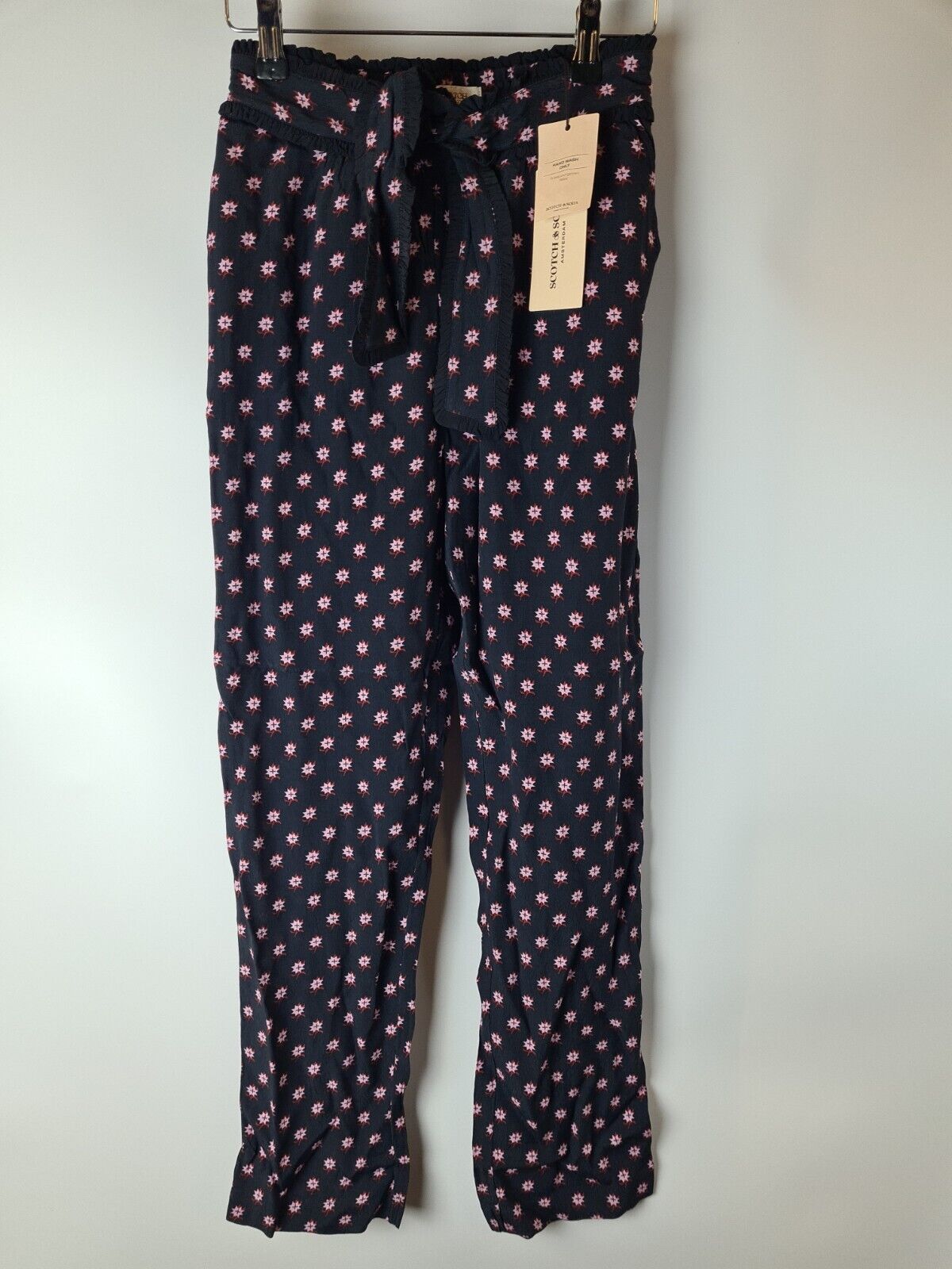 Scotch & Soda Kids Black Belted Drapey Trousers Size 8 Years **** V213