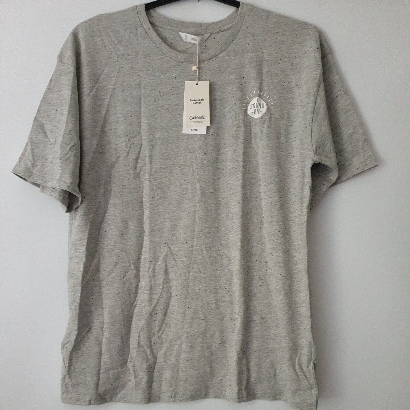 Mango Teen boys Grey Tshirt turn up the music Size XS-S ****Ref V243