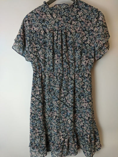 Apricot Navy Floral Dress. UK 10 **** Ref V173