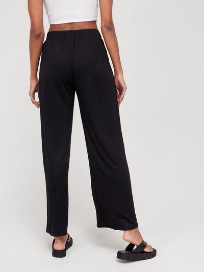 Tie Belt Wide Leg Trouser. Black. UK 20 ***V367