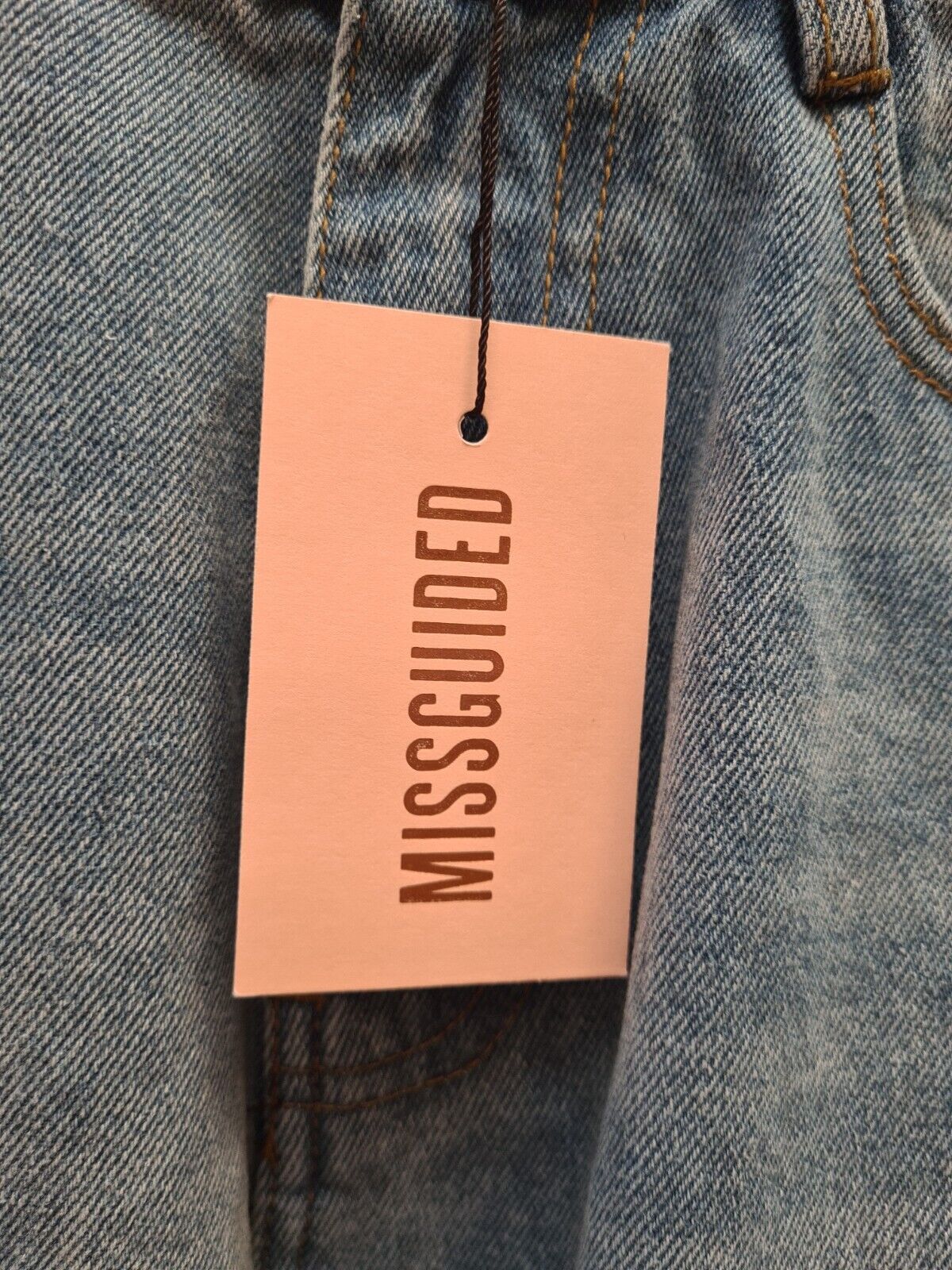 Missguided Jogger Denim Hem Mom Jeans Blue Size 10 **** V191