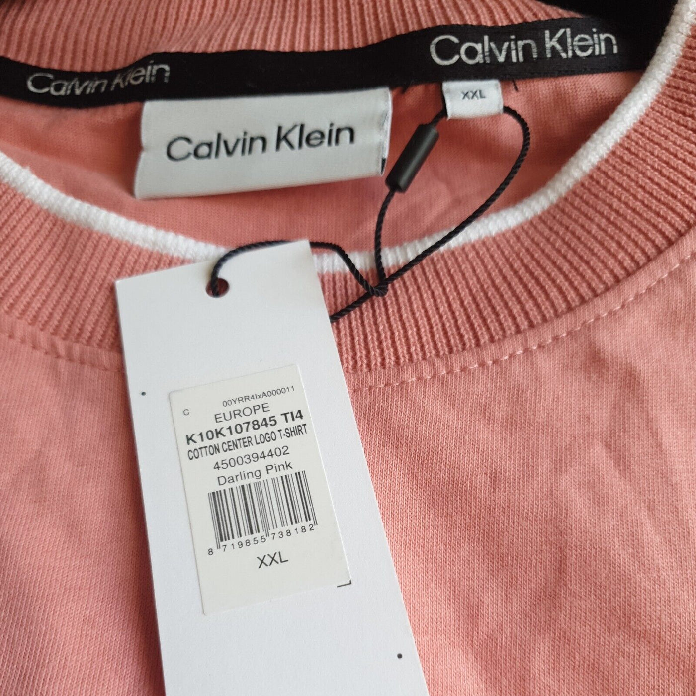 Calvin Klein Cotton Centre Logo Tshirt Darling Pink Size XXL****Ref V69