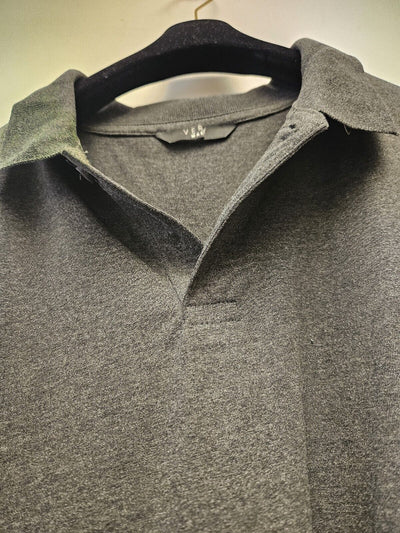 Very Man Essential Long Sleeve Polo Shirt Charcoal Size Medium **** V495