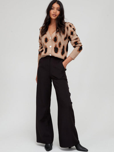 Michelle Keegan Black Wide Leg Trousers Size 8 **** V399