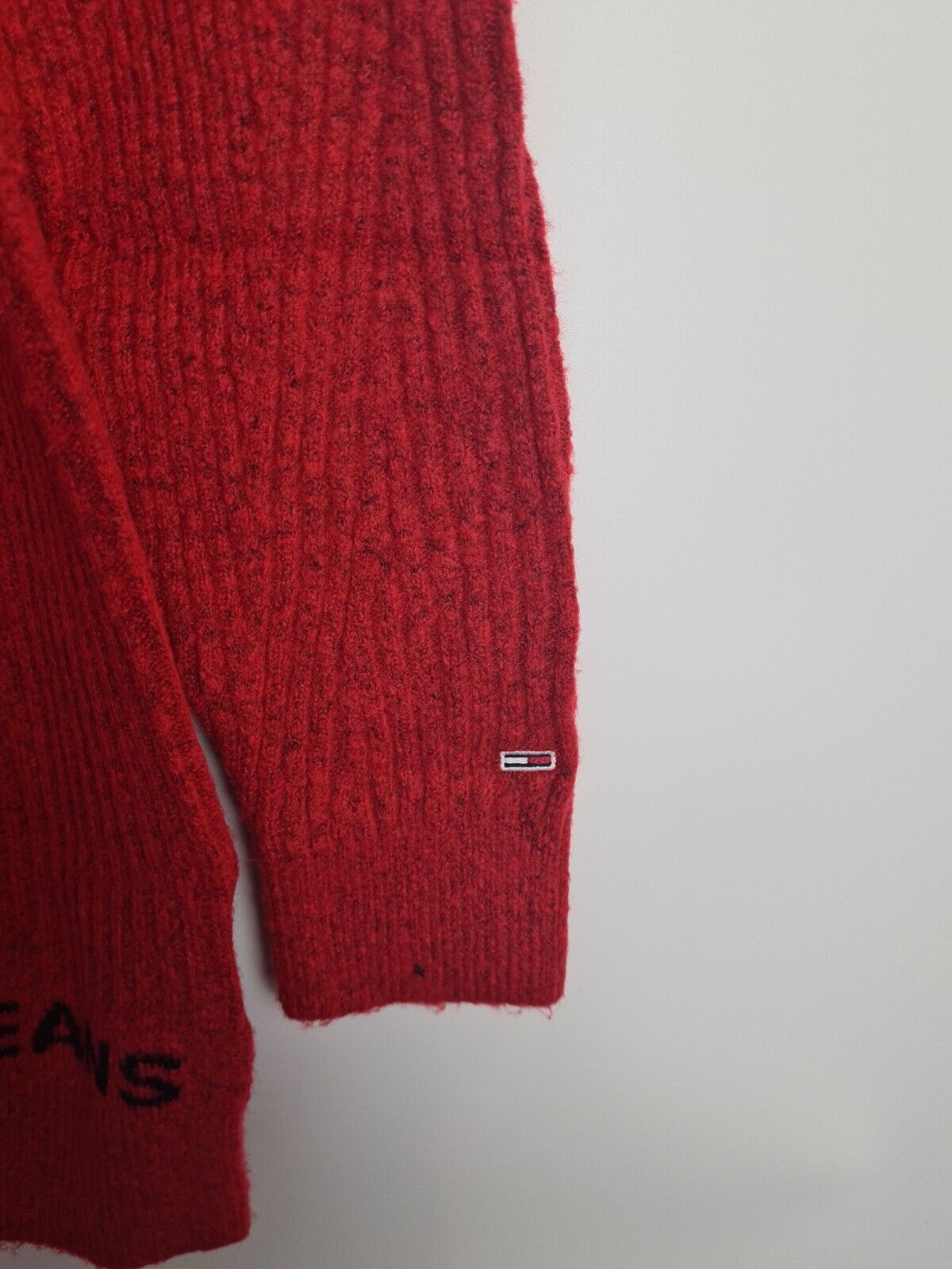 Tommy Hilfiger Lofty Red Turtleneck Logo Side Sweater Size XS **** V294