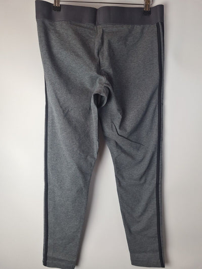 Adidas Womens 3 Stripe Grey Leggings Size Large **** V30R