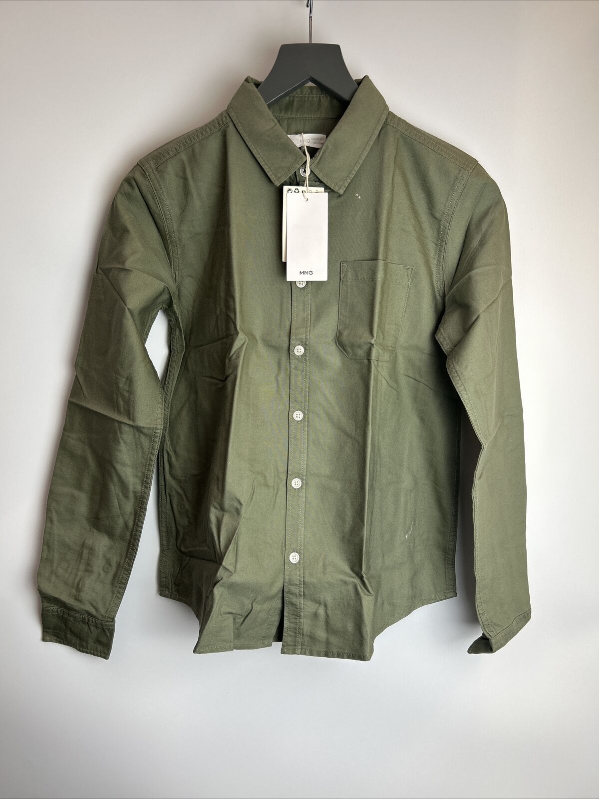 Mango Essentials Green Cotton-Blend Shirt Size XS ****V283