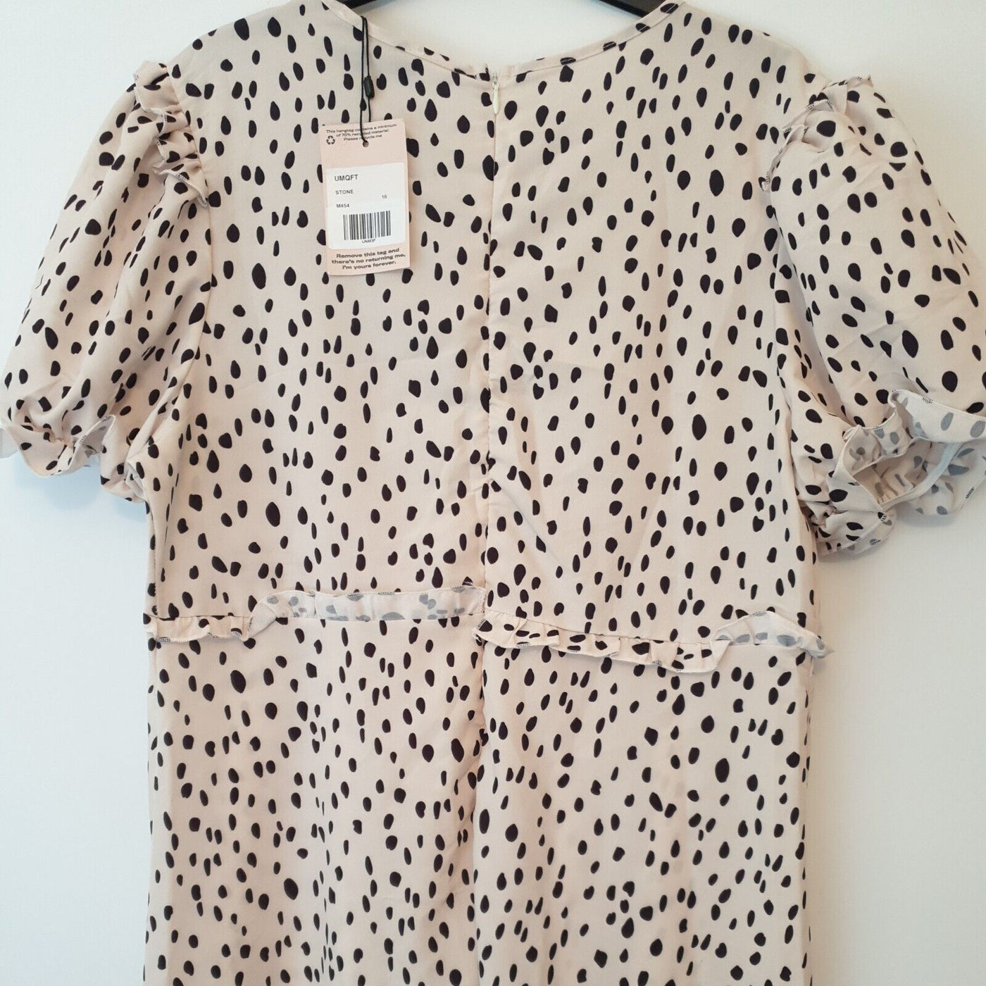 Missguided Stone Polka-dot Dress Uk14****Ref V38