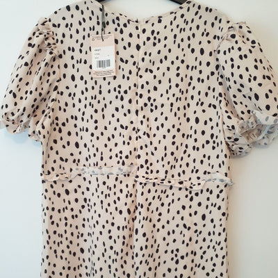 Missguided Stone Polka-dot Dress Uk14****Ref V38