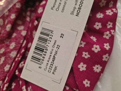 Nobodys Child Curve Alexa Ditsy Print Mini Dress Pink Floral Size 22 **** V259