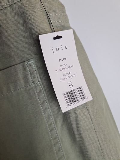 Joie Eyler Wide Leg Cargo Green Trousers Size 10 **** V343