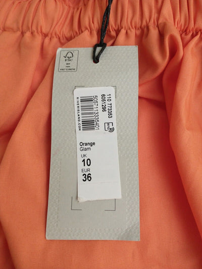 River Island Orange Gathered Neckline Midi Dress Size 10 **** V217