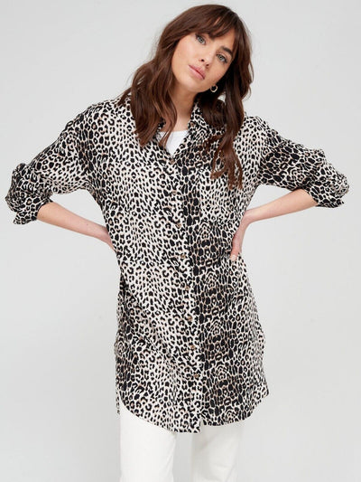 Womens Longline Shirt - Leopard Print. UK 14 **** V416