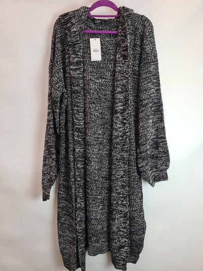 LTS Black Twist Hooded Cardigan Womens Size UK 8-10 **** V220