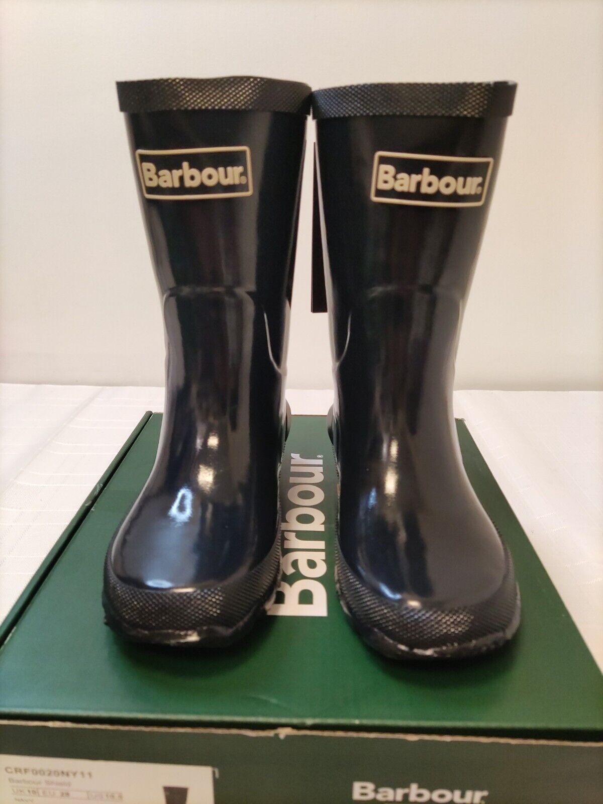 Barbour Shield Wellington's. Navy. Kids UK 10.****RefVS1