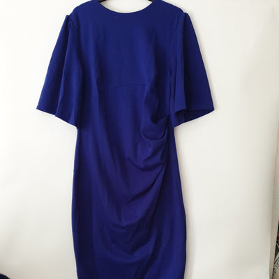 Quiz R. Blue Marc Round Neck Royal Blue Dress Size 14 ****Ref V336