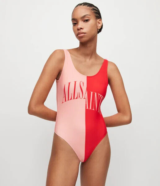 All Saints Mia Split Saints Swimsuit Red/Pink Size XS ****Ref V188