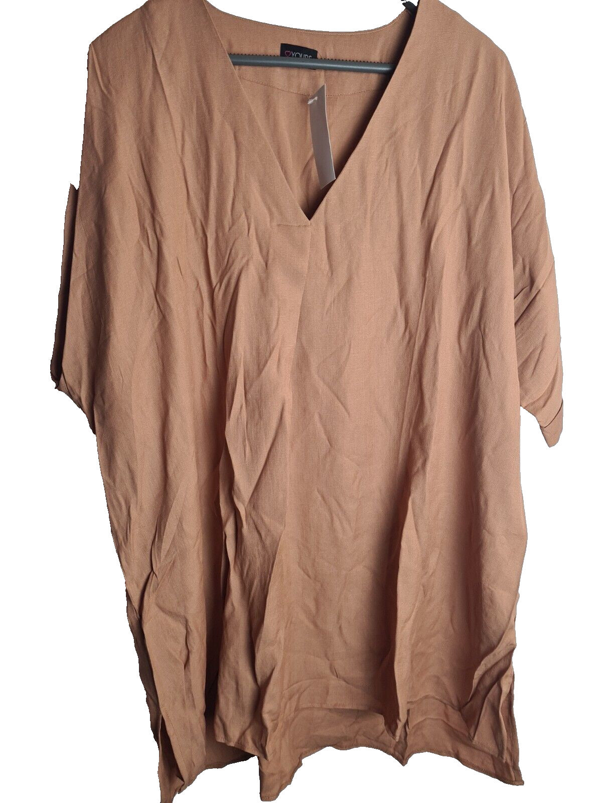 Yours Brown Grown On Sleeve Chiffron Shirt Size 22-24