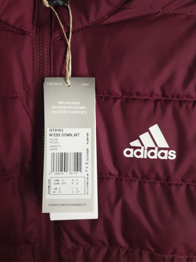 Adidas W ESS Down Jacket- Burgundy. UkS