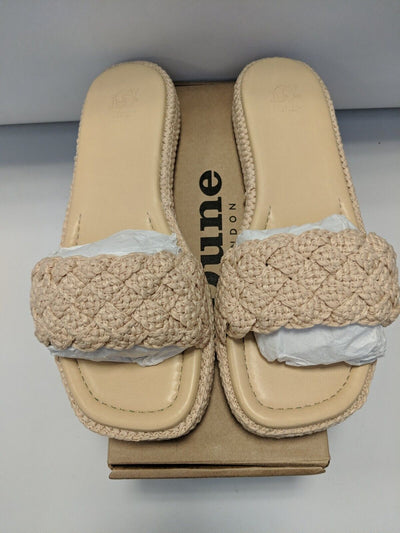 Dune London Crochet Slide Sandal. Natural . UK 7.****RefVS1