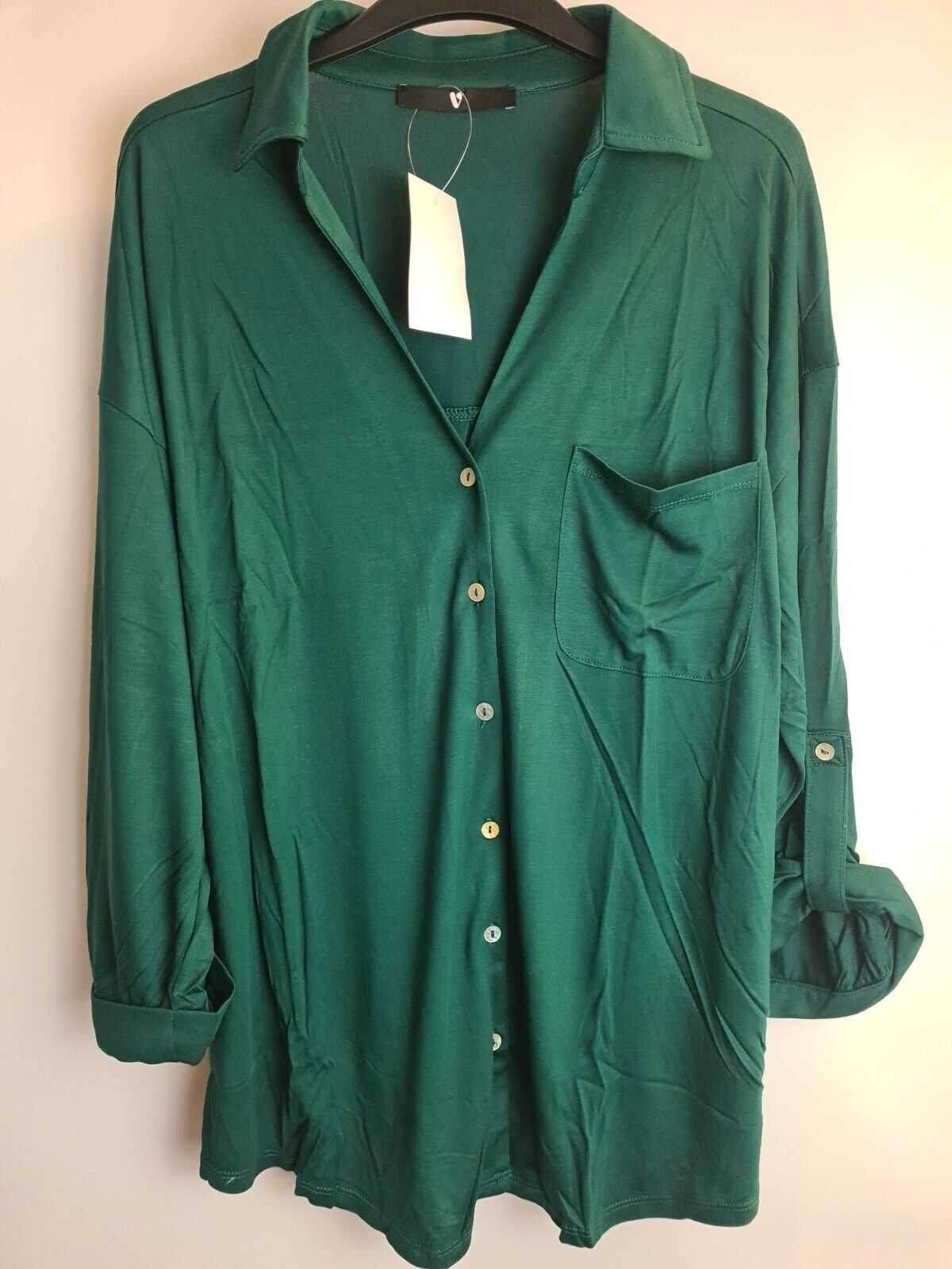 Womens Green Button Up Shirt Size 10 **** V545